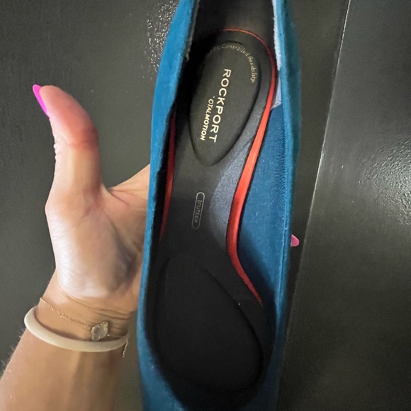 Women's Rockport Heels Trutech Total Motion padded Heels Pumps teal Size 8 M - Picture 2 of 4